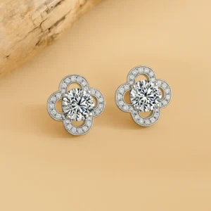 Sterling Silver Moissanite Stud Earrings 1ct
