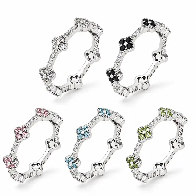ATTAGEMS Women’s Moissanite Eternity Band – 925 Silver