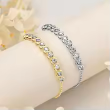 Anziw 3mm Moissanite Infinity Bracelet – 925 Silver