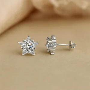 925 Sterling Silver Moissanite Tops Studs Earrings