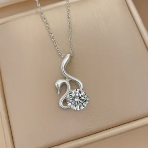 Moissanite Swan Necklace