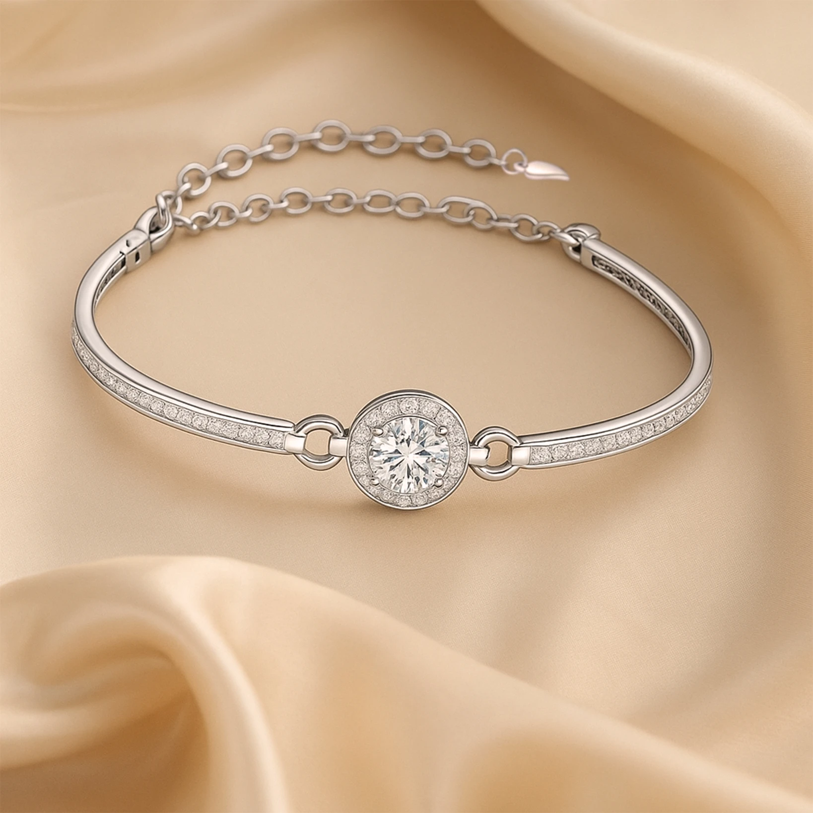 Moissanite Diamond Bracelet — Gold