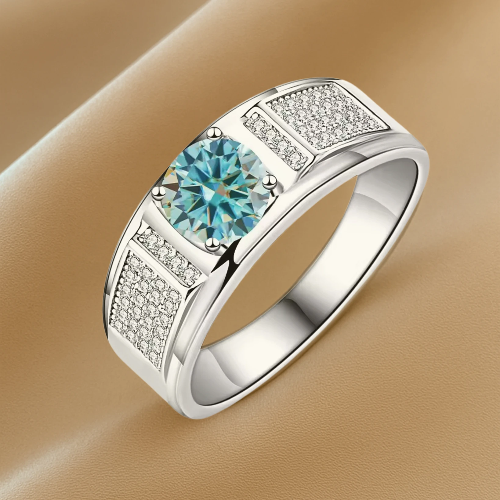 Moissanite Engagement Ring for Men