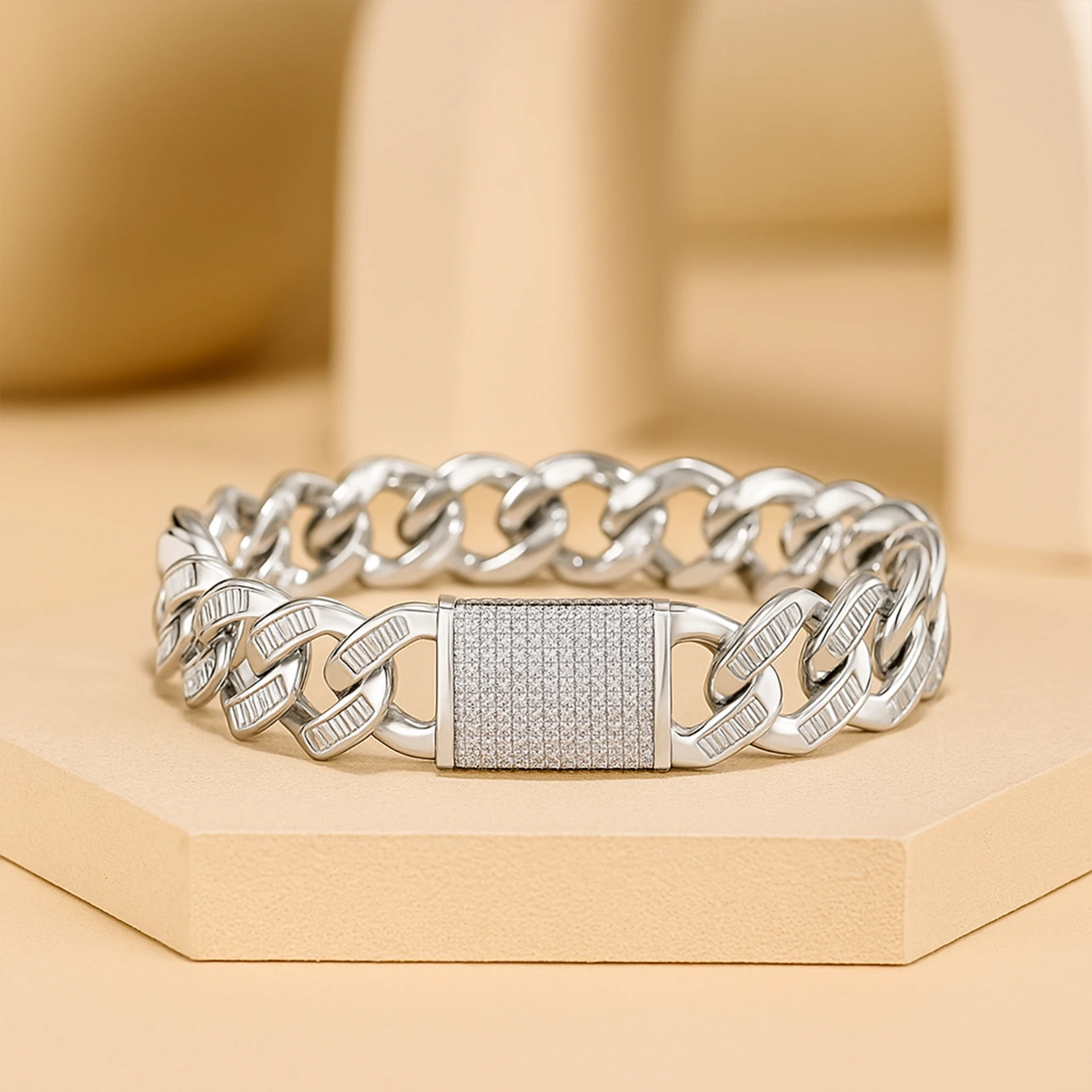 Moissanite Cuban Chain Bracelet
