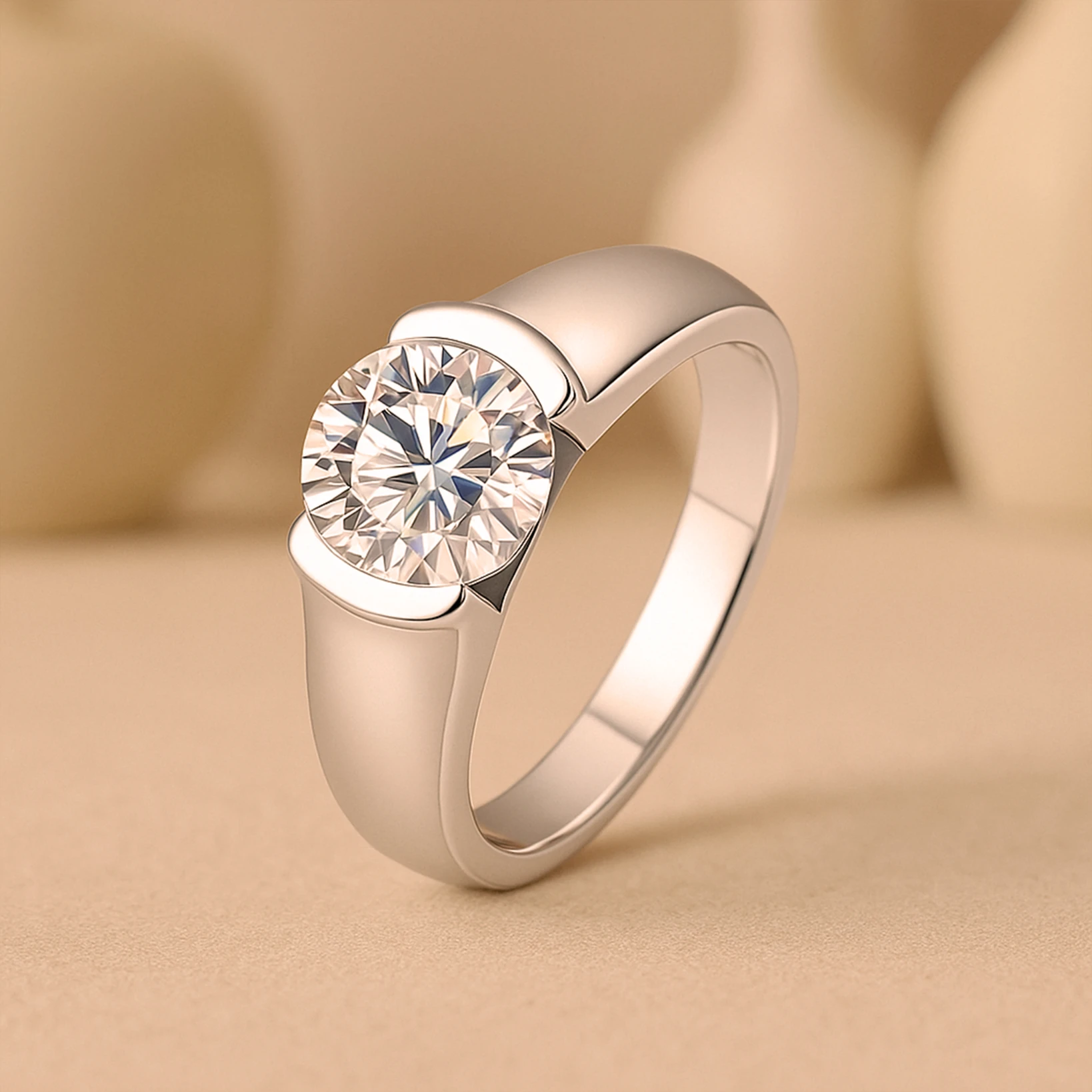 Moissanite Diamond Wedding Ring for Men