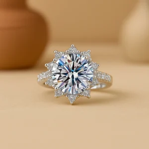 Mossanite Ring S925 Sterling Silver Plated