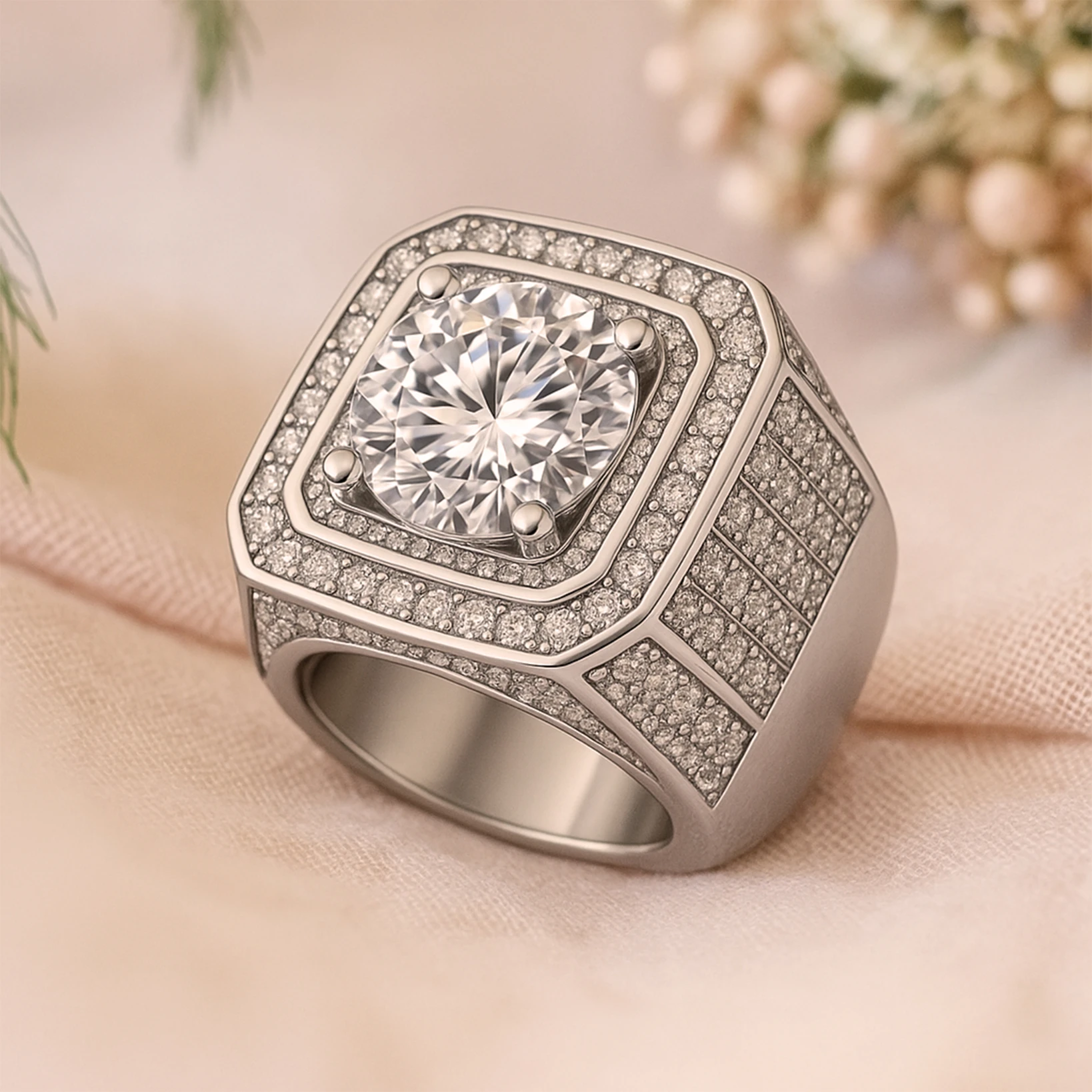 Moissanite Ring for Men
