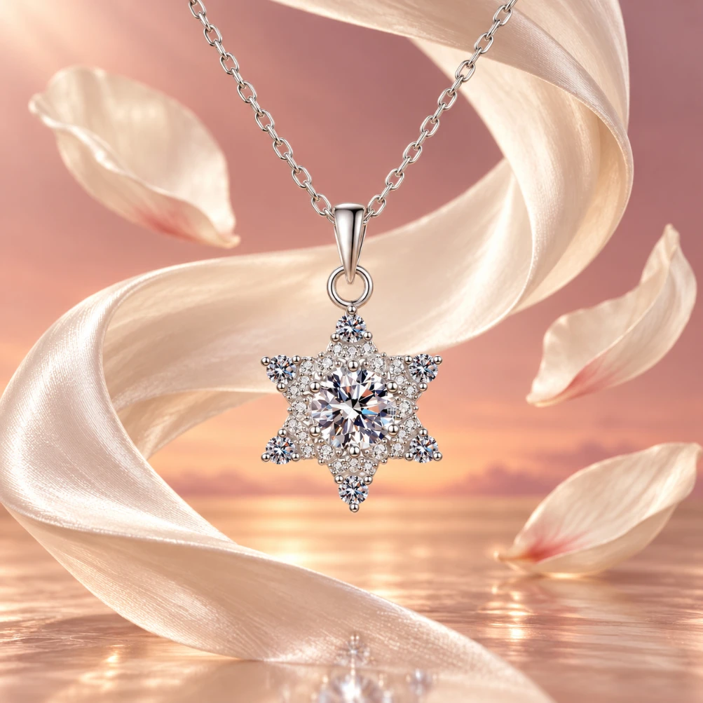 1.0 Ct Moissanite Star Pendant Necklace
